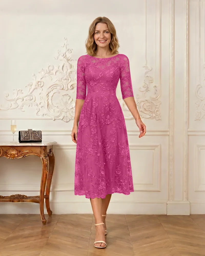 Floral-Lace-A-Line-Mother-of-the-Bride-Dress-Fuchsia-1