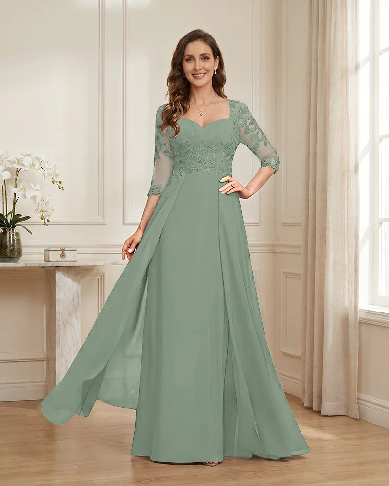 Lace-3/4-Sleeve-Chiffon-A-Line-Mother-of-the-Groom-Dress-Dusty-Sage-1