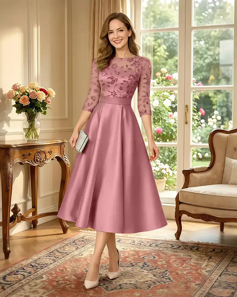 Satin-Tea-Length-Mother-of-the-Bride-Dress-with-Floral-Lace-Dusty-Rose-1