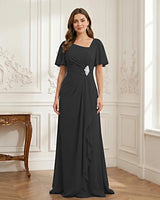 Chiffon-Flutter-Sleeves-Mother-of-the-Bride-Dress-with-Beaded-Black-1