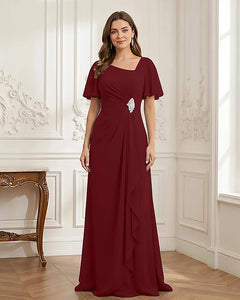 Chiffon-Flutter-Sleeves-Mother-of-the-Bride-Dress-with-Beaded-Burgundy-1