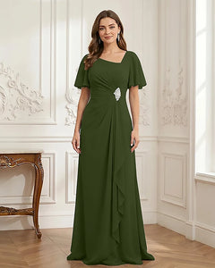 Chiffon-Flutter-Sleeves-Mother-of-the-Bride-Dress-with-Beaded-Clover-1