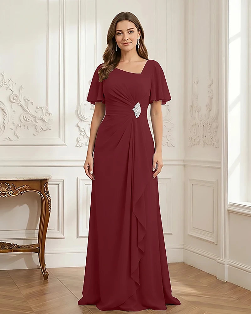 Chiffon-Flutter-Sleeves-Mother-of-the-Bride-Dress-with-Beaded-Desert-Rose-1