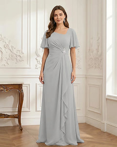 Chiffon-Flutter-Sleeves-Mother-of-the-Bride-Dress-with-Beaded-Ivory-1