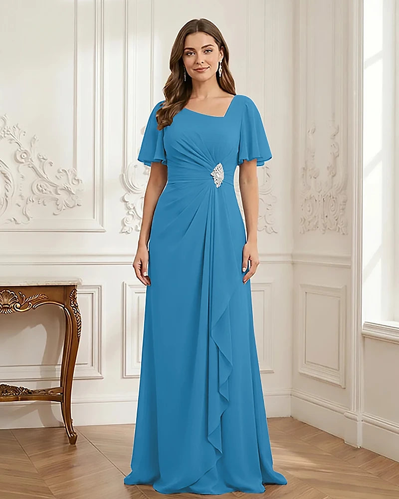 Chiffon-Flutter-Sleeves-Mother-of-the-Bride-Dress-with-Beaded-Ocean-Blue-1