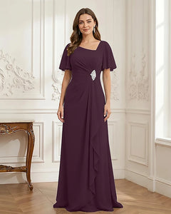 Chiffon-Flutter-Sleeves-Mother-of-the-Bride-Dress-with-Beaded-Plum-1