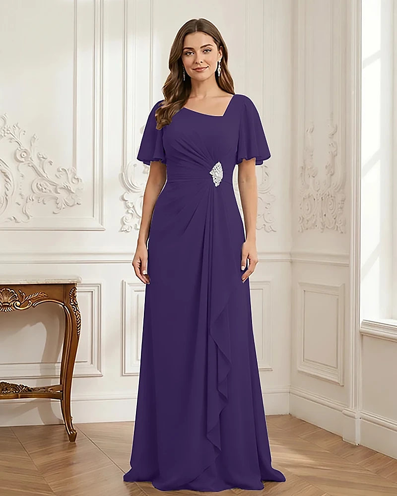 Chiffon-Flutter-Sleeves-Mother-of-the-Bride-Dress-with-Beaded-Regency-1