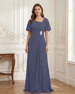 Chiffon-Flutter-Sleeves-Mother-of-the-Bride-Dress-with-Beaded-Steel-Blue-1