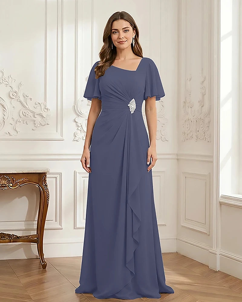 Chiffon-Flutter-Sleeves-Mother-of-the-Bride-Dress-with-Beaded-Steel-Blue-1