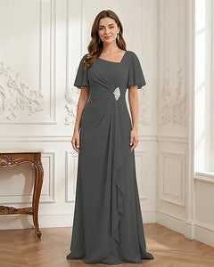 Chiffon-Flutter-Sleeves-Mother-of-the-Bride-Dress-with-Beaded-Steel-Grey-1