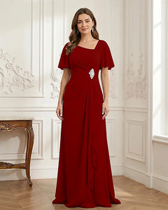 Chiffon-Flutter-Sleeves-Mother-of-the-Bride-Dress-with-Beaded-Terracotta-1