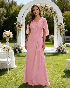 Lace-Capelet-Chiffon-Mother-of-the-Bride-Dress-Dusty-Rose-1