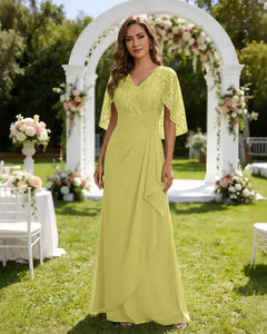 Lace-Capelet-Chiffon-Mother-of-the-Bride-Dress-Lemon-1