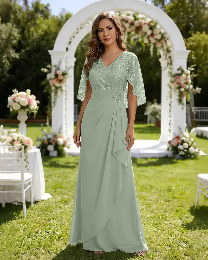 Lace-Capelet-Chiffon-Mother-of-the-Bride-Dress-Sage-1