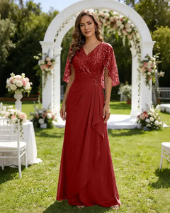 Lace-Capelet-Chiffon-Mother-of-the-Bride-Dress-Terracotta-1