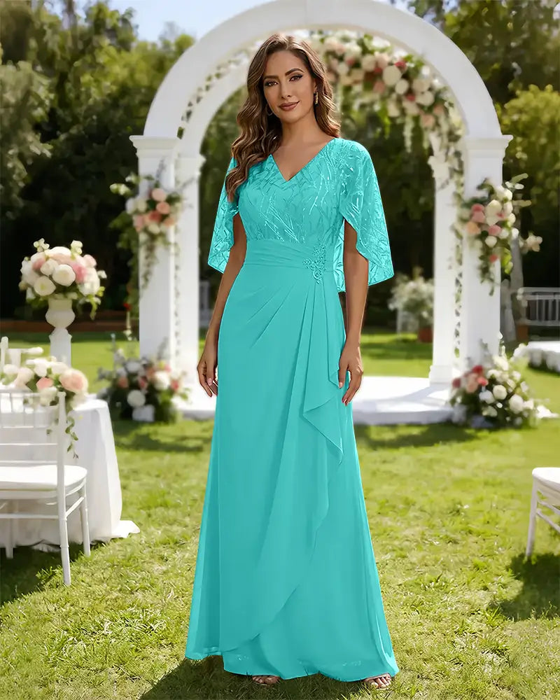 Lace-Capelet-Chiffon-Mother-of-the-Bride-Dress-Turquoise-1