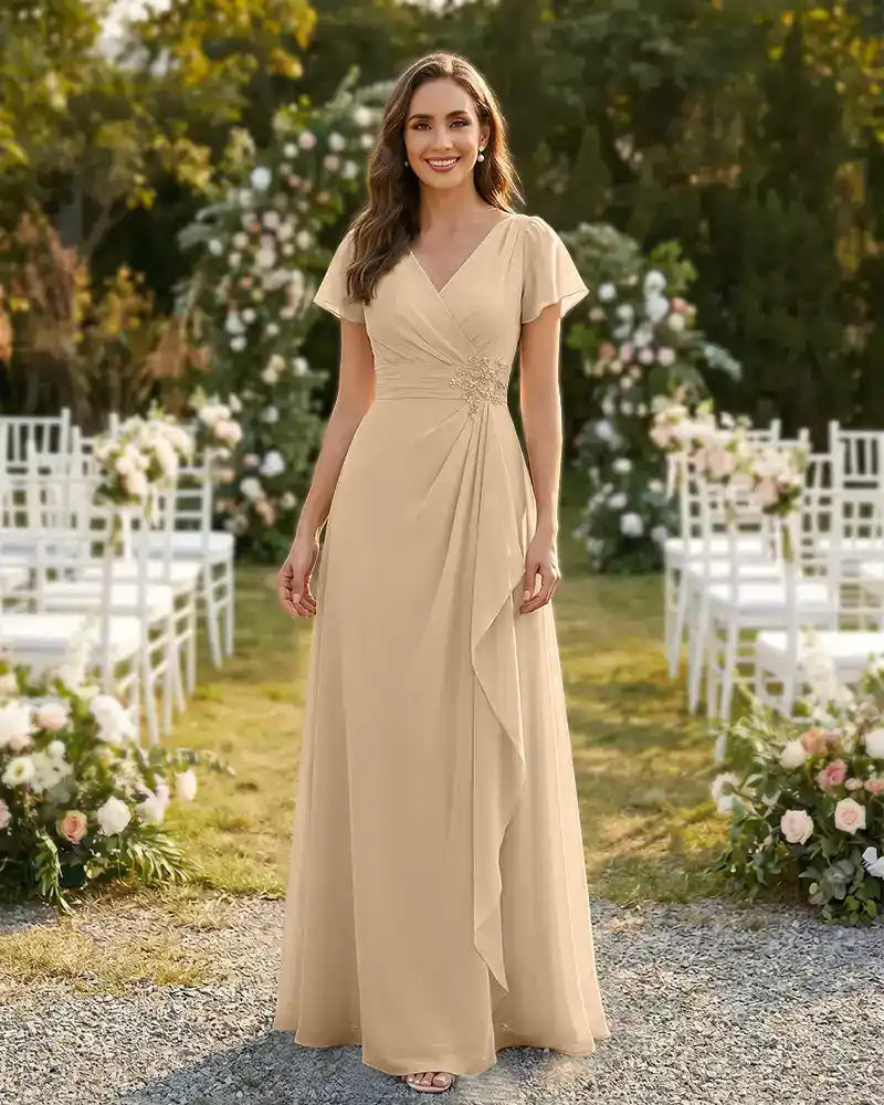 A-Line-Chiffon-Mother-of-the-Bride-Dress-with-Flutter-Sleeves-Champagne-1