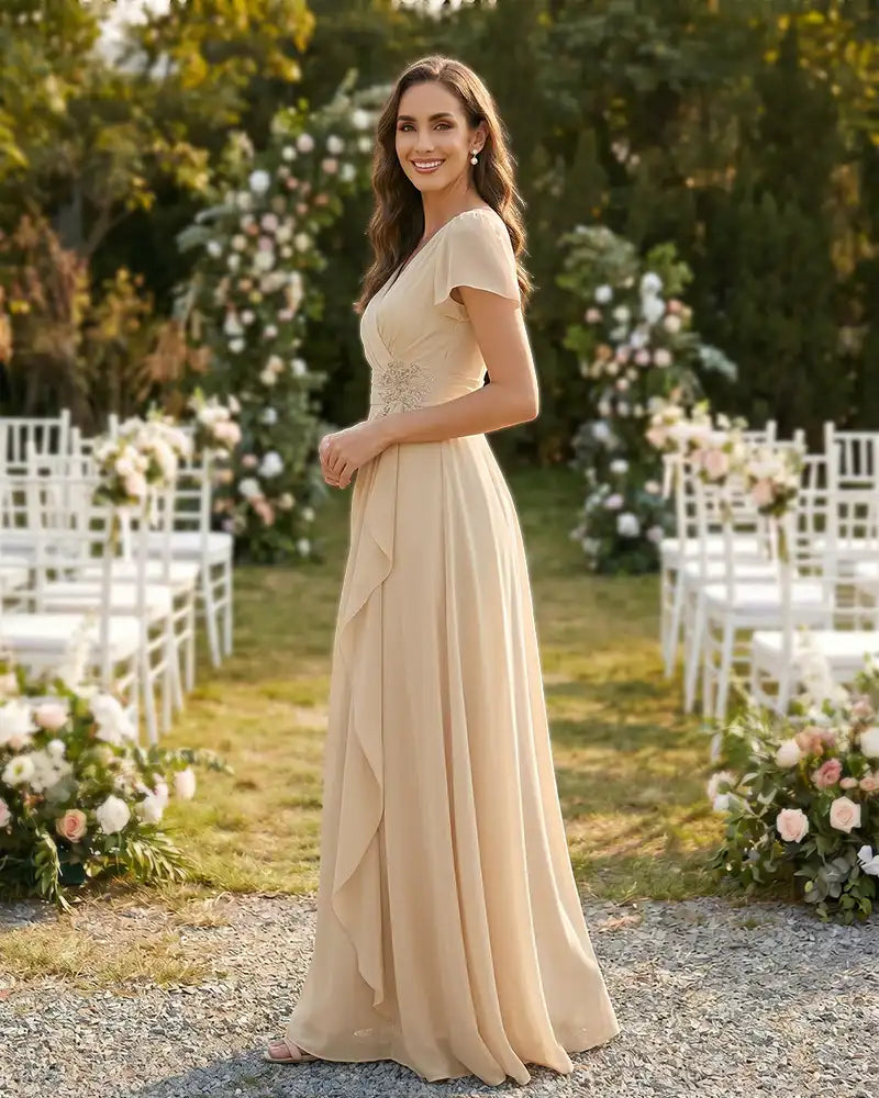 A-Line-Chiffon-Mother-of-the-Bride-Dress-with-Flutter-Sleeves-Ivory-3