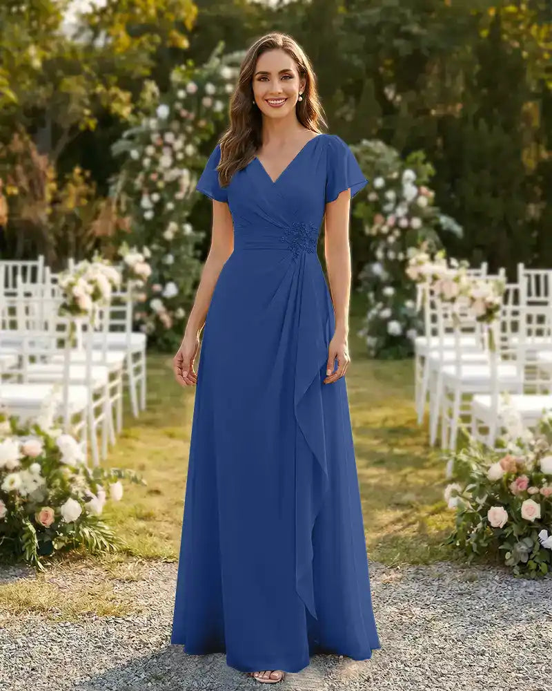 A-Line-Chiffon-Mother-of-the-Bride-Dress-with-Flutter-Sleeves-Royal-Blue-1