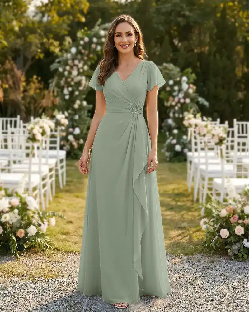 A-Line-Chiffon-Mother-of-the-Bride-Dress-with-Flutter-Sleeves-Sage-1
