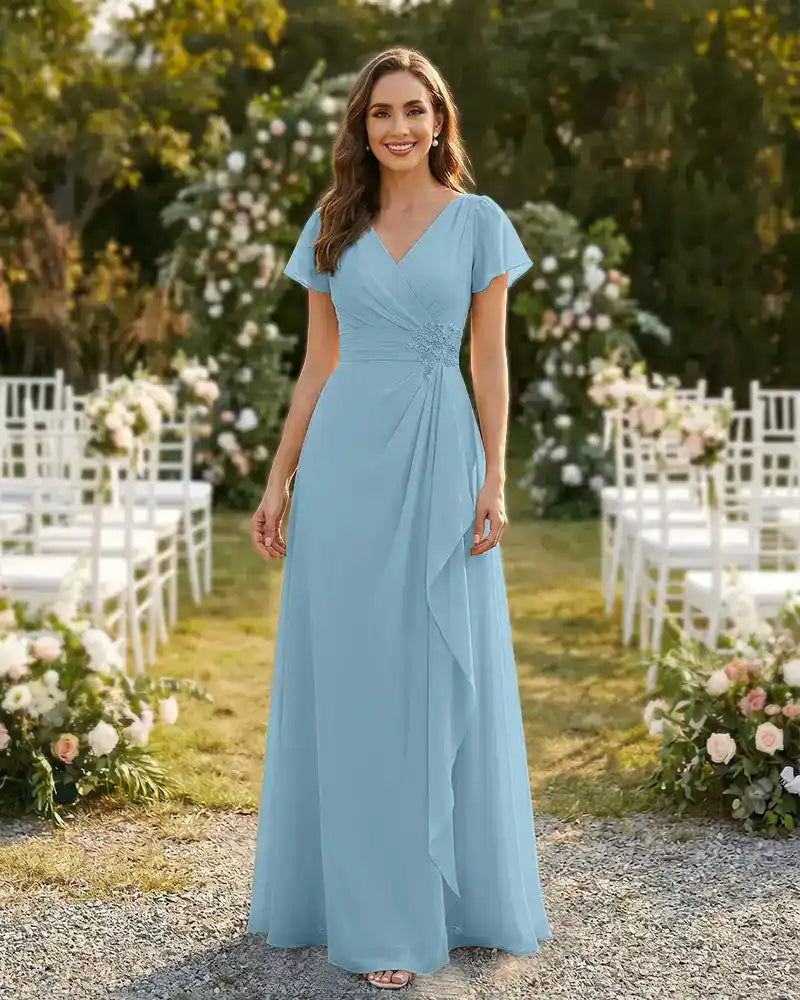 A-Line-Chiffon-Mother-of-the-Bride-Dress-with-Flutter-Sleeves-Sky-Blue-1