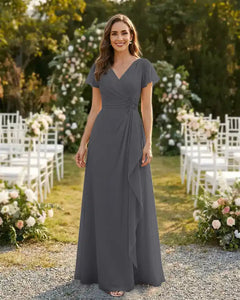 A-Line-Chiffon-Mother-of-the-Bride-Dress-with-Flutter-Sleeves-Steel-Grey-1