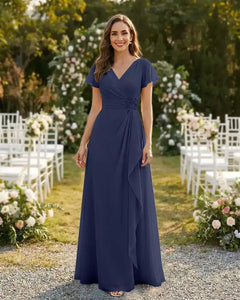 A-Line-Chiffon-Mother-of-the-Bride-Dress-with-Flutter-Sleeves-Stormy-1