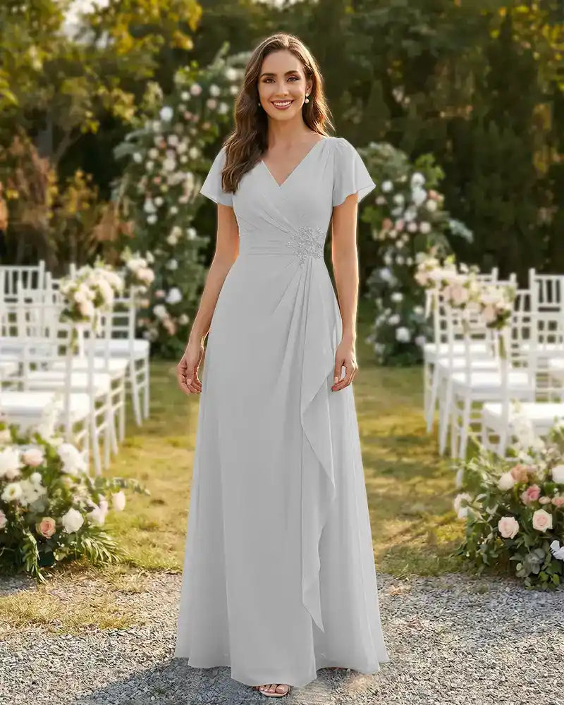 A-Line-Chiffon-Mother-of-the-Bride-Dress-with-Flutter-Sleeves-White-1