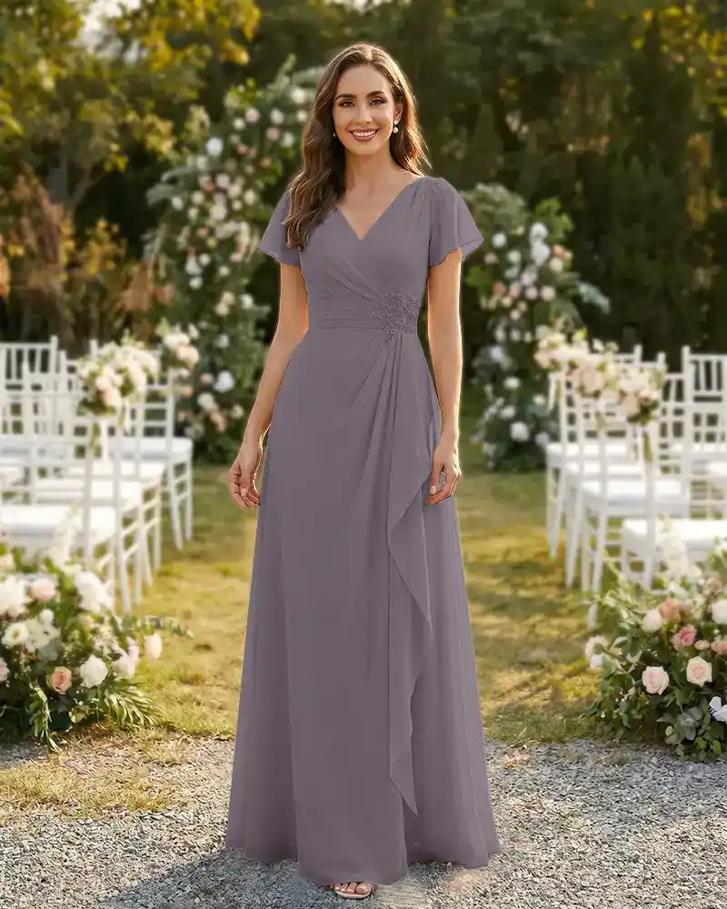 A-Line-Chiffon-Mother-of-the-Bride-Dress-with-Flutter-Sleeves-Wisteria-1