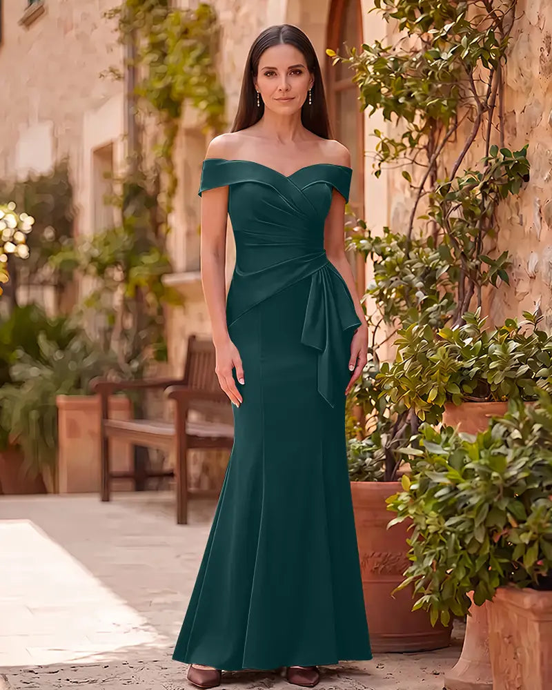 Ruched Waist Mermaid Mother of the Bride Dress with Side Bow