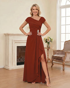 Chiffon-Mother-of-the-Bride-Dress-with-Cap-Sleeves-with-Slit-Burnt-Orange-1
