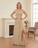 Chiffon-Mother-of-the-Bride-Dress-with-Cap-Sleeves-with-Slit-Champagne-1