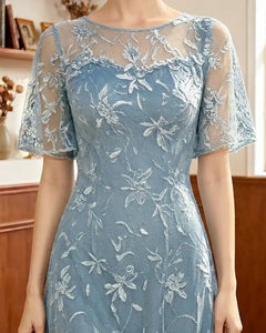 Embroidered-Lace-Sheer-Mesh-Mother-of-the-Bride-Dress-Dusty-Blue-4