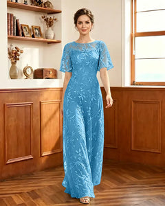 Embroidered-Lace-Sheer-Mesh-Mother-of-the-Bride-Dress-Ocean-Blue-1