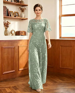 Embroidered-Lace-Sheer-Mesh-Mother-of-the-Bride-Dress-Sage-1
