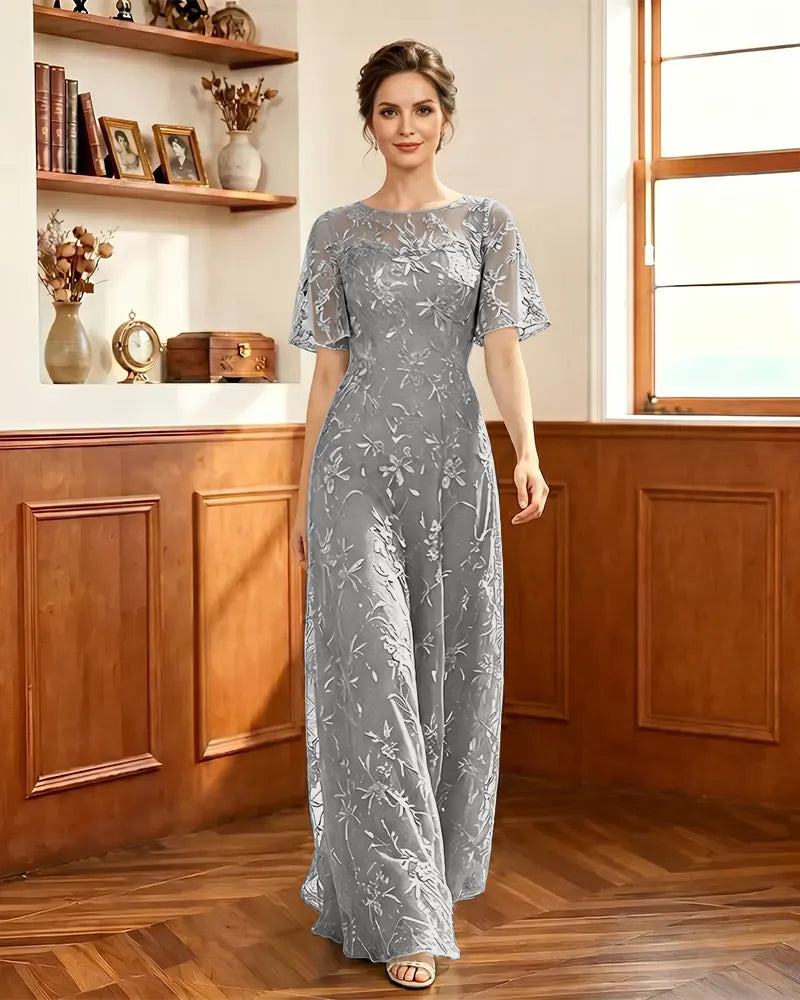 Embroidered-Lace-Sheer-Mesh-Mother-of-the-Bride-Dress-Silver-1