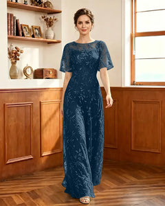 Embroidered-Lace-Sheer-Mesh-Mother-of-the-Bride-Dress-Teal-1