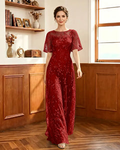 Embroidered-Lace-Sheer-Mesh-Mother-of-the-Bride-Dress-Terracotta-1