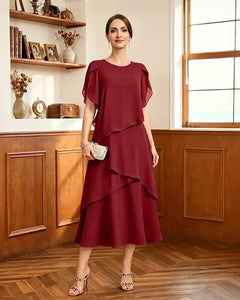Tiered-Chiffon-Mother-of-Bride-Dress-with-Flutter-Sleeves-Desert-Rose-1