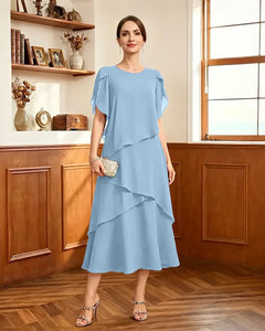 Tiered-Chiffon-Mother-of-Bride-Dress-with-Flutter-Sleeves-Sky-Blue-1