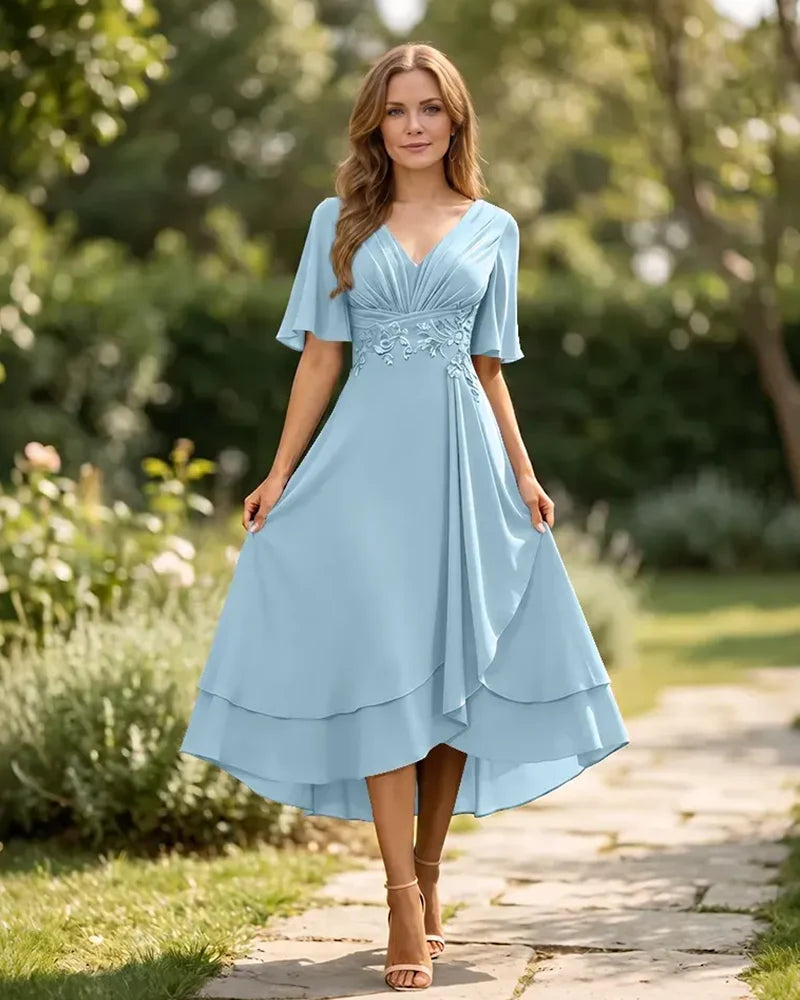 High-Low-Mother-of-the-Bride-Chiffon-Dress-with-V-Neck-Sky-Blue-1