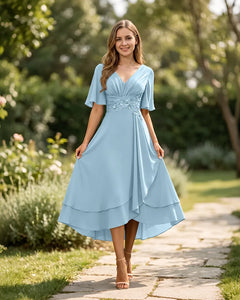 High-Low-Mother-of-the-Bride-Chiffon-Dress-with-V-Neck-Sky-Blue-1
