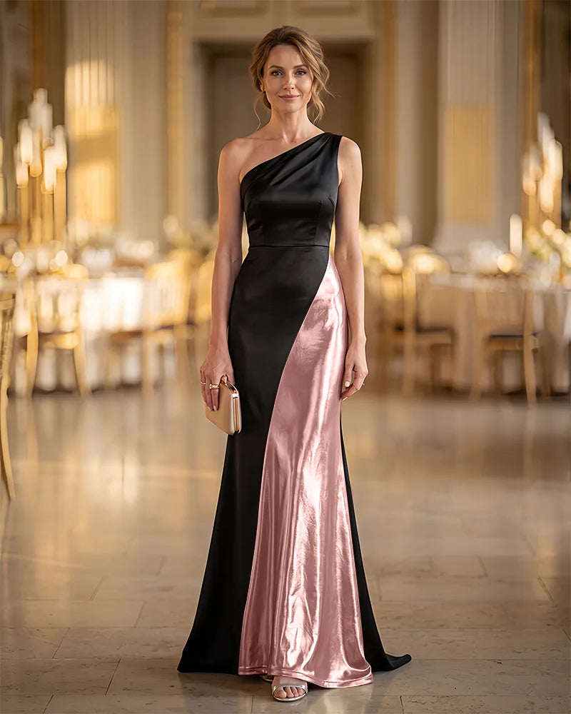 Formal One‑Shoulder Mermaid Mother of the Bride Dress