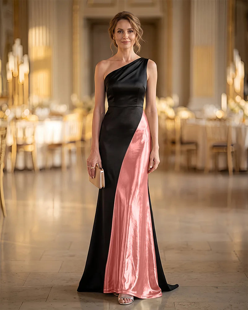 Formal One‑Shoulder Mermaid Mother of the Bride Dress