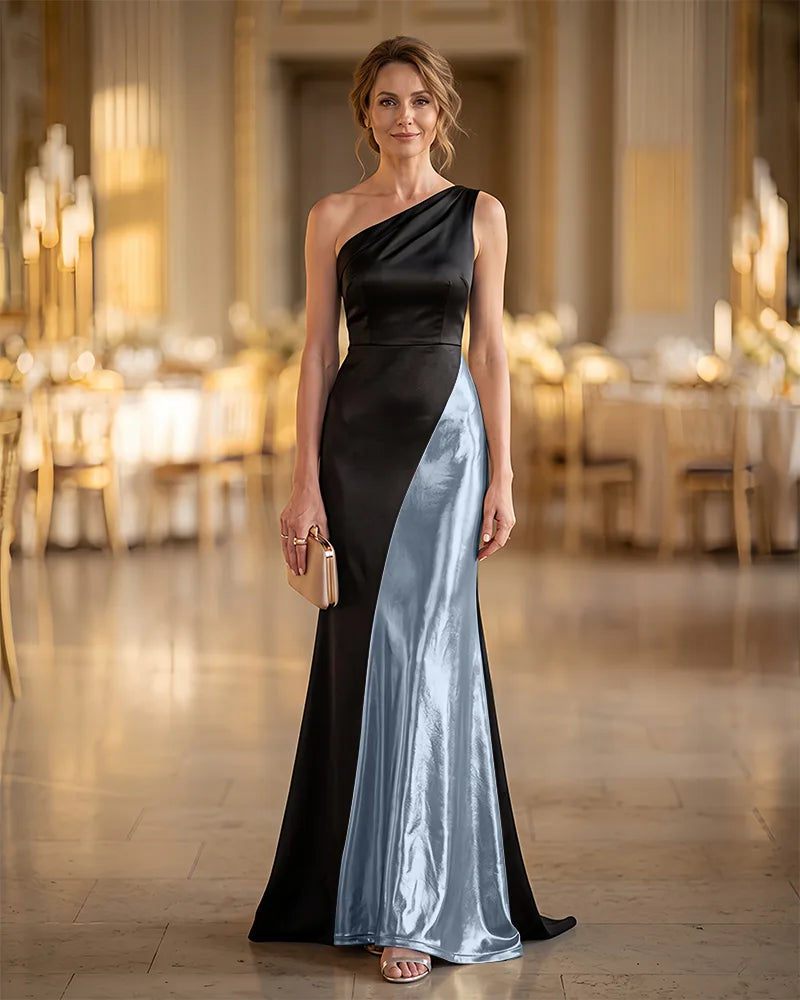 Formal One‑Shoulder Mermaid Mother of the Bride Dress