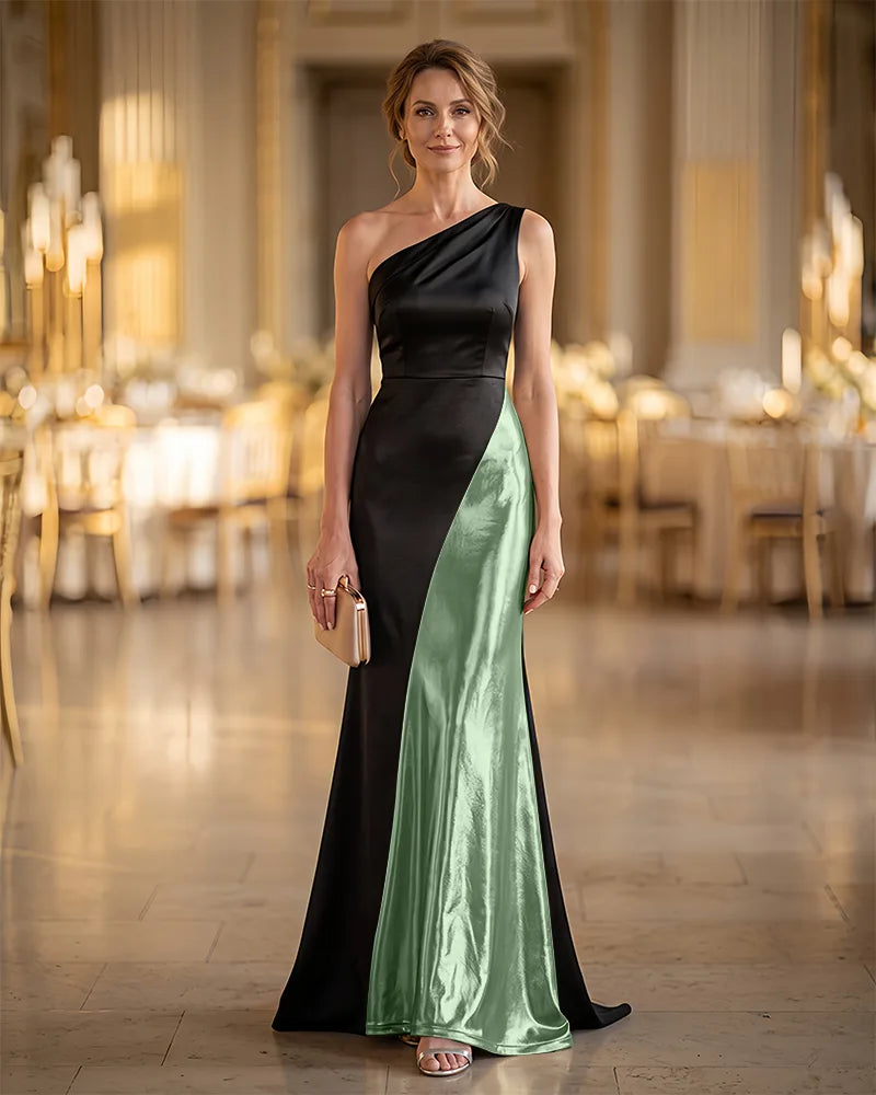 Formal One‑Shoulder Mermaid Mother of the Bride Dress