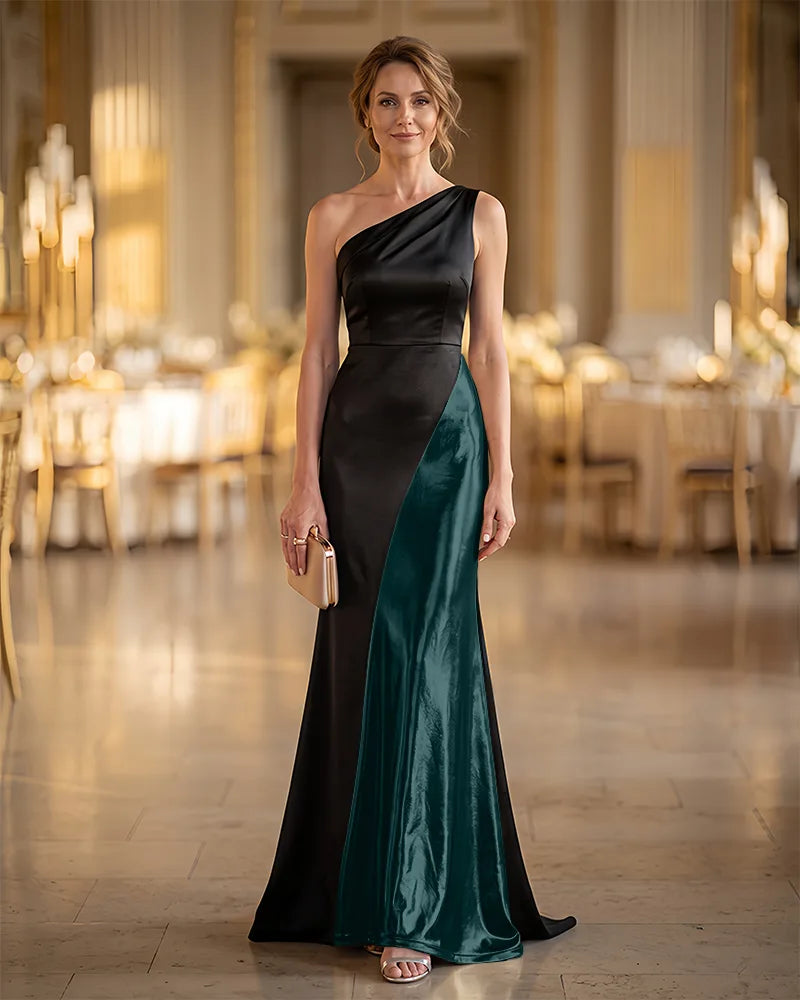Formal One‑Shoulder Mermaid Mother of the Bride Dress