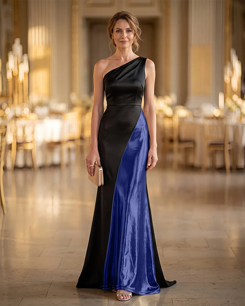 Formal One‑Shoulder Mermaid Mother of the Bride Dress