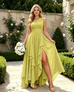 One-Shoulder-Chiffon-Slit-Mother-of-the-Bride-Dress-Lemon-1