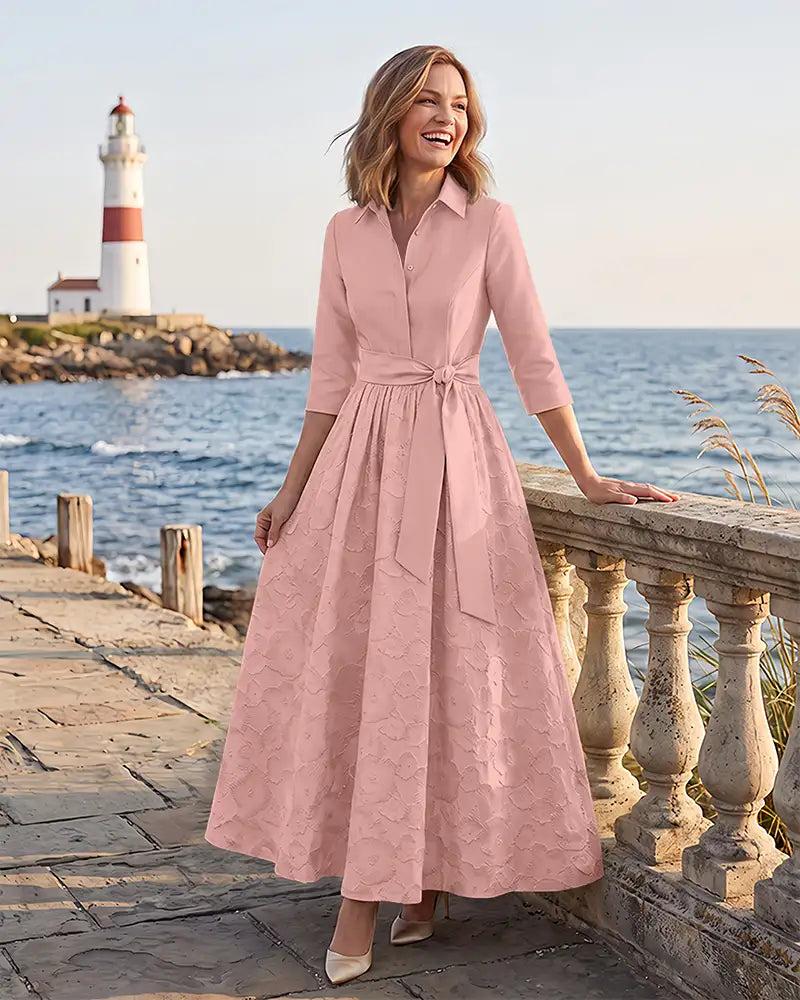 Shirt Style Maxi A Line Mother of the Bride Dress